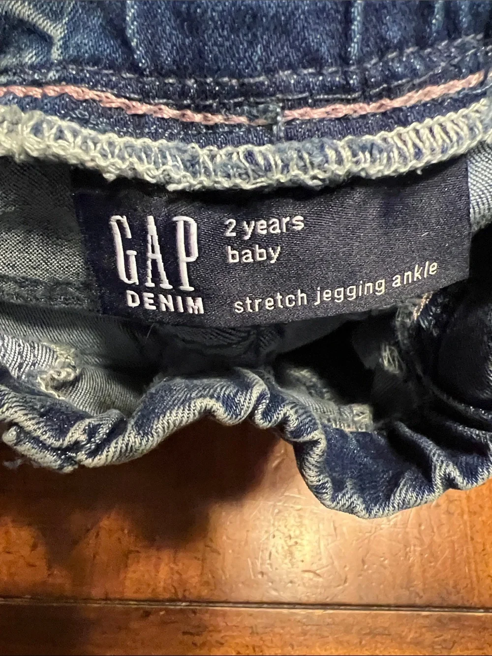 GAP Girls Denim Leggings with Silver Polka Dots